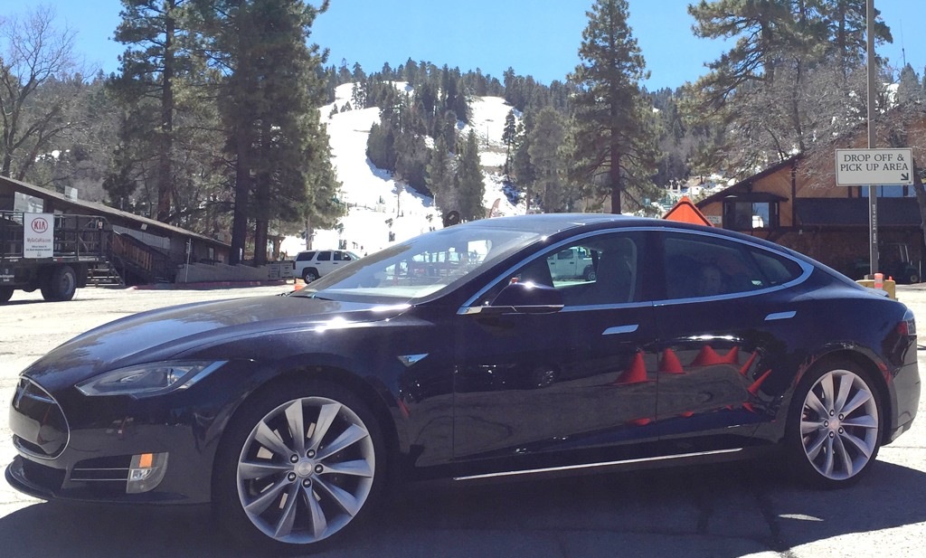 Tesla Model S at Snow Summit