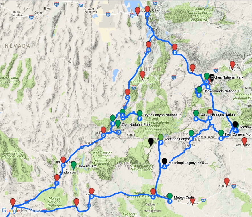 Road Trip Overview map