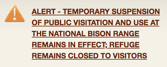 National Bison Range Closed