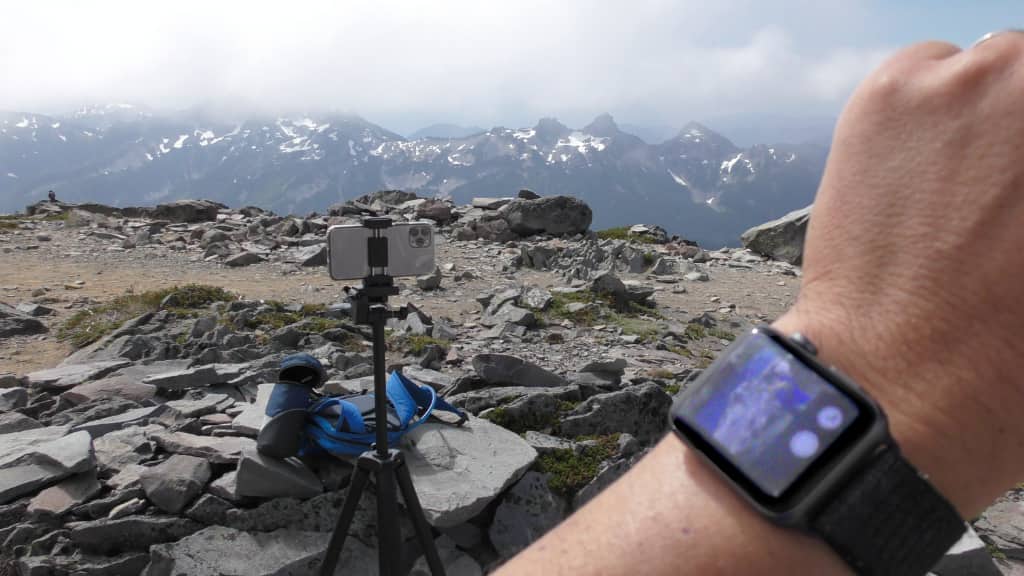 watch tripod iPhone on Mt Rainier