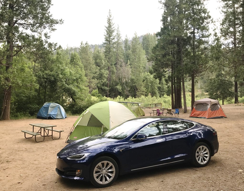 Tesla at Campground