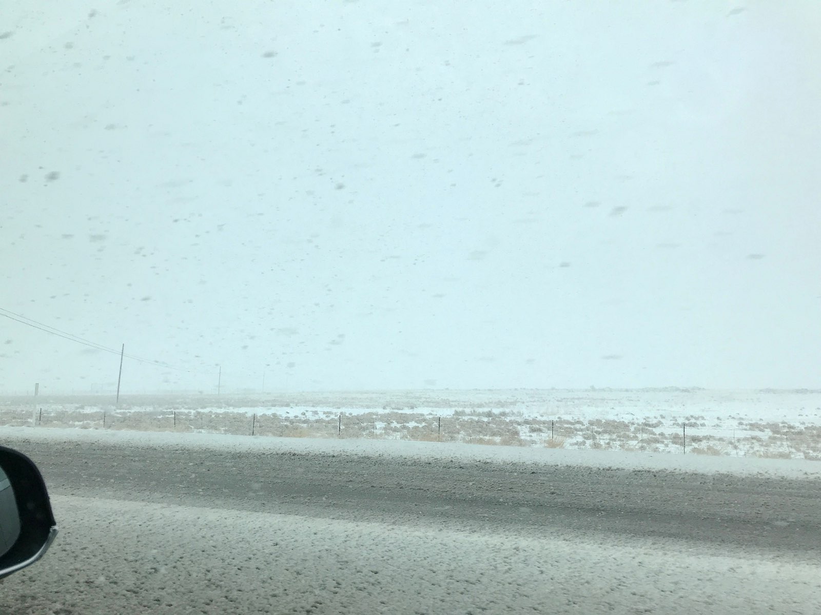 Tesla driving in snowstorm